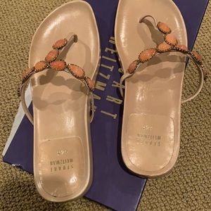 Brand New Stuart Weizmann jewelled thongs